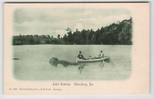 Postcard Vintage RPPC Men in a Rowboat at Lake Rowena in Ebensburg, PA picture