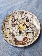 EYES OF THE WOLF BY DIANA CASEY PLATE, KINDRED SPIRITS, BRADFORD, PRE OWNED  picture