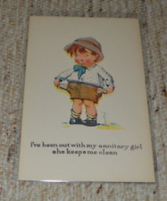 VALENTINES postcard CHARLES TWELVETREES Sanitary girl keeps me clean picture