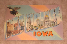 Des Moines Iowa IA 1940 Large Letter Linen Postcard Moose picture