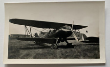 Vintage c 1930s B&W Photo Airplane Aircraft Biplane propeller hangar 2.75 x 4.5