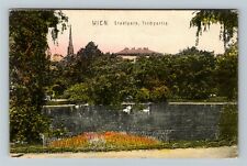 Wien Austria Stadtpark Teichpartie Vintage Souvenir Postcard picture