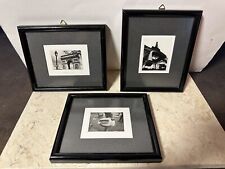 Set of 3 Framed Black & White PARIS Postcards - Photography Art picture