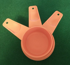 3 Vintage Tupperware Measuring Cup Set Orange 1/3c, 2/3c, 3/4c  #762, 763, 765 picture