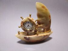 Pakistani Marble Onyx Handmade Decorative Ship With Clock 4 Your Office Or Home picture
