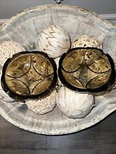 Pair (2) Ascher Fidenza Glass Brown Ashtray Vintage 1950s Made In Italy 4” x 4” picture
