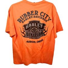 Harley Davidson Short Sleeve TShirts  Akron Ohio Orange Mens Size Large picture