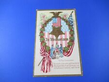 DECORATION DAY POSTCARD G.A.R. EAGLE STAR AMERICAN FLAG MEDAL ROSES WREATH picture