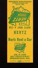 1950s Hertz Rent a Car 807 Trafficway Springfield MO Greene Co Matchbook picture