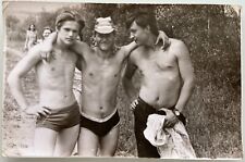 Shirtless Men Trunks Bulge Beefcake Affectionate Guys Gay Interest Vintage Photo picture