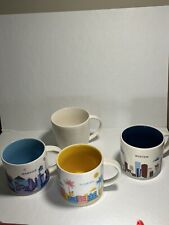 Starbucks You Are Here Collection Lot 3  14oz Mugs And 1 2009 New Bone China Mug picture