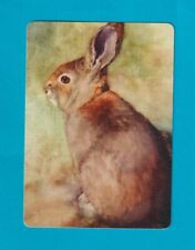 Beautiful Brown + Grey  Rabbit - Single Modern Wide Linen Swap Playing Card picture