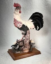 Beautiful Resin Rooster with Wood Base picture