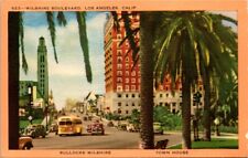 1940s Wilshire Boulevard Bullocks Los Angeles California Vintage Postcard picture