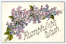 Humptulips Washington WA Postcard Flower Glitter Embossed c1910 Vintage Antique picture