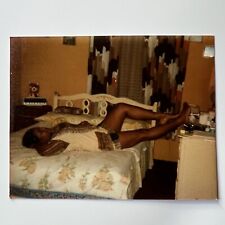 Vintage 60s Color Snapshot Photograph Beautiful Black African American Woman picture
