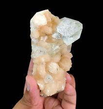 294g Pointed Apophyllite & Stilbite Cluster - Rock, Crystal, Mineral - India picture