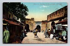 Porte Du Marchan Et Grand Soko Tanger Street View Market Vintage UNP Postcard picture