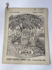 Vintage 1943 John Baers Sons Agricultural Almanac Lancaster Penn Farmers Almanac picture