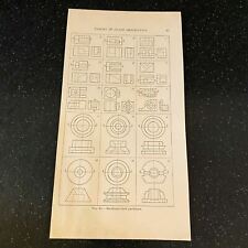 1934 Mechanical Drawing Sectional-View Problems Vintage Print picture