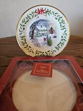 Lenox 2000 Annual Christmas Plate Christmas Cabin Tenth In Series Collectors picture