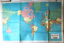 VTG GUC 1980's Hammond Map of the World Presented by Time 50