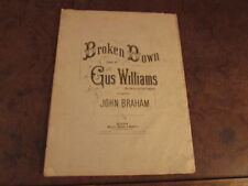Antique sheet music 1870 Broken Down Gus Williams John Braham boston white smith picture