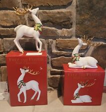 Fitz and Floyd Noel Classique Standing Deer Box Foam Packaging Christmas White picture
