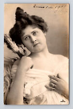 c1908 RPPC Portrait of Beautiful French Woman Real Photo Postcard picture