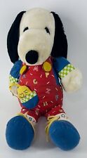 APPLAUSE - SNOOPY Learn & Play Plush W/zip, tie, buttons Vintage 1968 16” picture