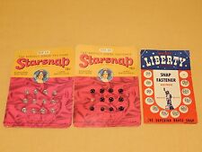 VINTAGE CLOTHES ADVERTISING  3 PACKAGES STARSNAP LIBERTY SNAP DRESS FASTENERS picture