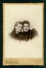S1, 000-06, 1880s, Cabinet Card, Sisters in a Studio, Afton & Murray, IA. picture