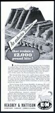 1940 Possum Kingdom TX dam construction photo Keasbey & Mattison asbestos vtg ad picture