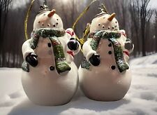 Snowmen Christmas Ornaments Set of Two Unbranded  picture