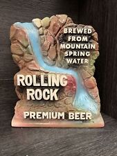 Vintage 1970s ROLLING ROCK Premium Beer Chalkware Sign Back Bar Advertising picture