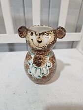 Vtg Handpainted Ceramic Bear Pitcher Made In Italy picture