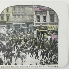 Emperor William Berlin Street Stereoview c1905 Adler Phonograph Store Signs A101 picture
