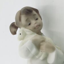 Vtg Golden Memories 1991 Girl Lamb Elephant Porcelain Figurine Daisa Spain 7” picture