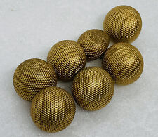 Lot Of 7 Vintage Brass Metal Blazer Coat Buttons Replacement 15mm Round 22 picture