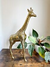 Vintage Large Brass Giraffe Figurine 22