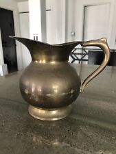 Vintage Small Heavy Wide Mouth Brass Pitcher Made In India 6