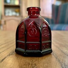 Vintage Wheaton NJ RED GLASS Carter INKWELL 2 1/2