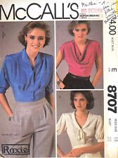 1980's McCall's Misses' Blouse Pattern 8707 Size 16 UNCUT picture