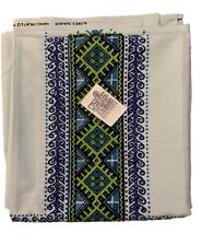 VINTAGE 1950 ALFRED SHAHEEN Hand Printed Linen Hawaiian Fabric Original Tag NOS picture