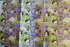 Vtg 1995 Hallmark Easter Bunnies Purple Flowers Gift Wrap 2 Sheets 20