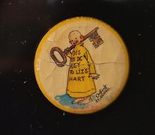 1896 High Admiral Cigarettes The Yellow Kid #65 Pin Pinback Button Key Heart picture