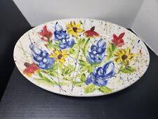 Very Rare kitty keller designs one of a kind hand painted LG platter Texas made  picture