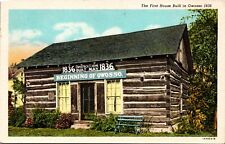 Owosso Michigan MI First House Built 1836 Postcard L56 picture