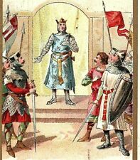 La Kabiline Fabric Dyes Trade Card French Victorian Phillip II King Of France  picture