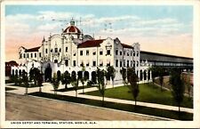 Postcard Terminal station and Union Depot mobile Alabama picture